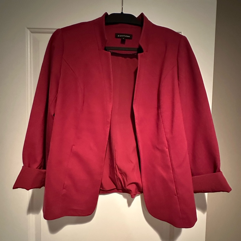41 Hawthorne Open-Front Raspberry Women's Blazer